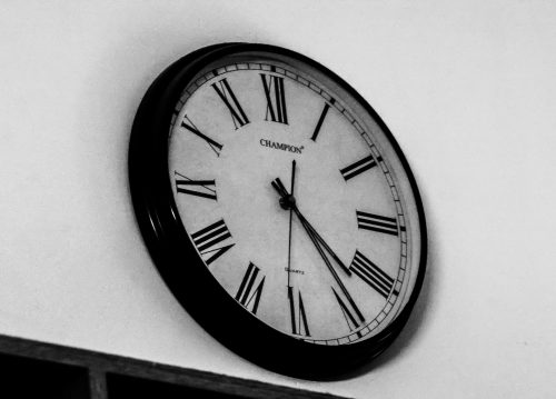 BNW Clock Roman Stock Image by PixSplash
