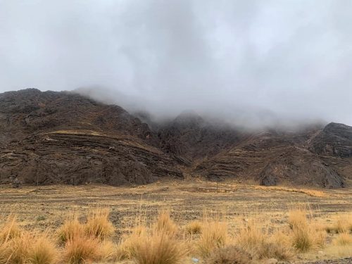 Mountains covered with dark clouds - Free Stock Image