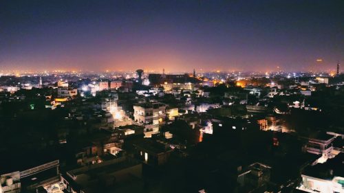 Ariel Night View of the City Islamabad